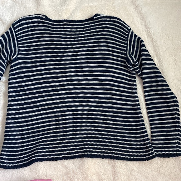 FRAME Navy & White Nautical Boxy Sweater 100% Cotton Sz. XS Runs Big - Picture 7 of 8